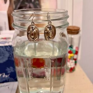 Chic Silver cowgirl hat Earrings